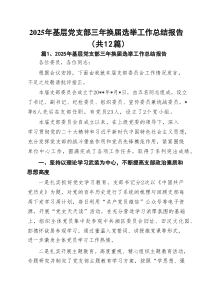 2025年基层党支部三年换届选举工作总结报告12篇（精选版）