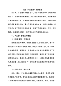 XX局“八五普法”工作总结（5篇）