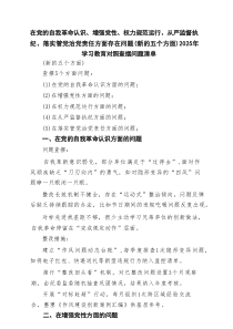 党支部“在党的自我革命认识方面的问题、增强党性、权力规范运行、从严监督执纪、落实管党治党责任方面”2