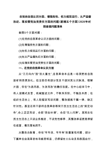 支部“在党的自我革命认识方面的问题”2025年学习教育对照查摆问题清单 （精选多篇）