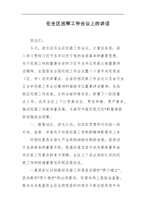 在全区巡察工作会议上的讲话