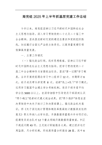 局党组2025年上半年抓基层党建工作总结