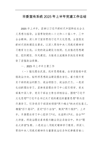 市委宣传系统2025年上半年党建工作总结