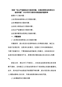 党支部班子“在党的自我革命认识方面的问题、增强党性、权力规范运行、从严监督执纪、落实管党治党责任方面