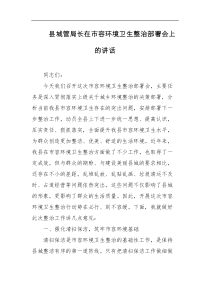 县城管局长在市容环境卫生整治部署会上的讲话