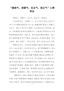 “提底气、保朝气、定志气、扬正气”心得体会