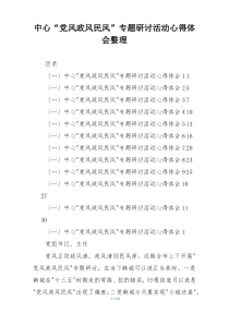 中心“党风政风民风”专题研讨活动心得体会整理