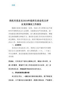 2024年组织生活会民主评议党员情况工作报告