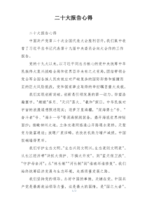 二十大报告心得