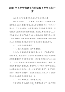 2025年上半年党建工作总结和下半年工作打算