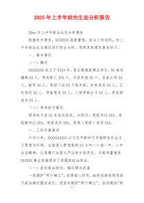 2025年上半年政治生态分析报告