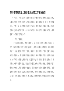 2025年市局党组（党委）意识形态工作情况报告