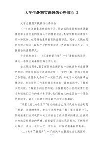 大学生暑期实践锻炼心得体会 2