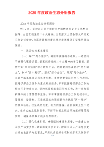 2025年度政治生态分析报告