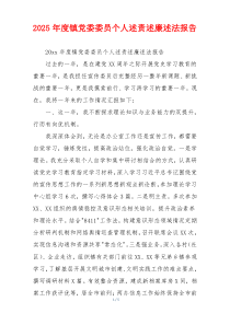 2025年度镇党委委员个人述责述廉述法报告