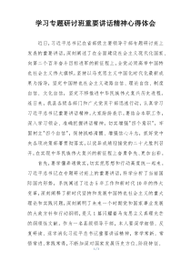 学习专题研讨班重要讲话精神心得体会