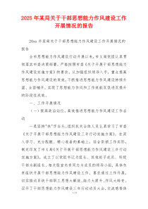 2025年某局关于干部思想能力作风建设工作开展情况的报告