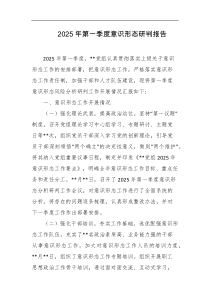 2025年第一季度意识形态研判报告