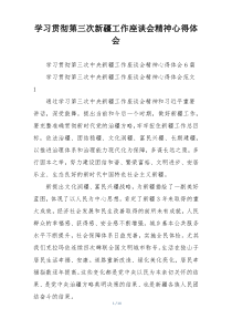 学习贯彻第三次新疆工作座谈会精神心得体会