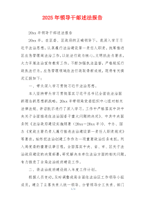 2025年领导干部述法报告