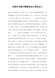 纪律作风集中整顿活动心得体会三