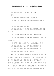 组织部长学习二十大心得体会整理