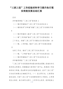 “三抓三促”工作经验材料学习提升执行落实效能发展总结汇报