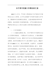 关于某市党建工作情况的汇报