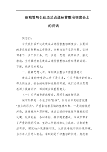 县城管局长在违法占道经营整治调度会上的讲话