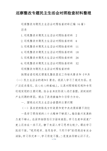 巡察整改专题民主生活会对照检查材料整理