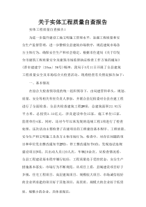 关于实体工程质量自查报告