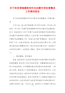 关于扶贫领域腐败和作风问题专项治理整改工作情况报告