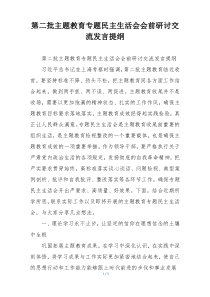 第二批主题教育专题民主生活会会前研讨交流发言提纲