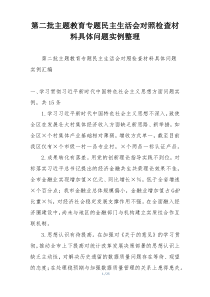 第二批主题教育专题民主生活会对照检查材料具体问题实例整理