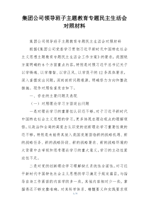 集团公司领导班子主题教育专题民主生活会对照材料