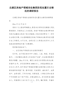 北湖区房地产领域非法集资防范处置打击情况的调研报告