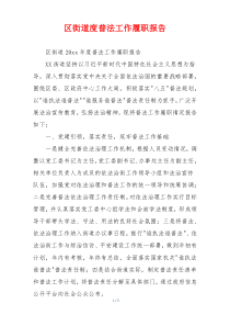 区街道度普法工作履职报告