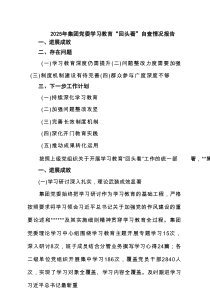 2025年集团党委学习教育“回头看”自查情况报告（共8篇）