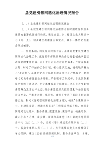 县党建引领网格化治理情况报告