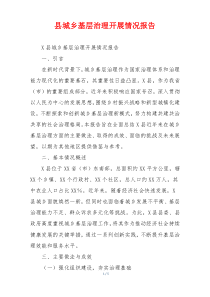 县城乡基层治理开展情况报告