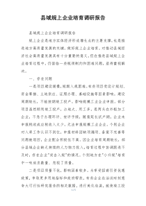 县域规上企业培育调研报告