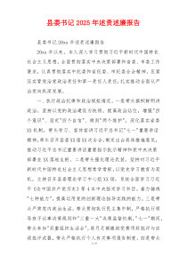 县委书记2025年述责述廉报告