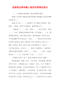 县新就业群体融入基层治理情况报告