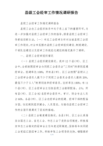 县级工会经审工作情况调研报告
