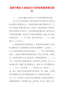 县集中整治土地违法行为和违章建筑情况报告