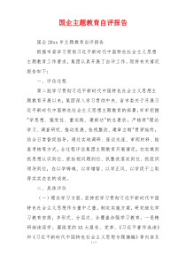 国企主题教育自评报告