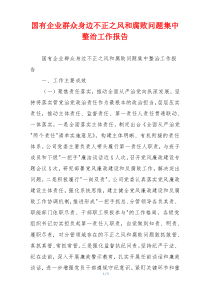 国有企业群众身边不正之风和腐败问题集中整治工作报告