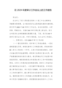 在2024年度审计工作会议上的工作报告