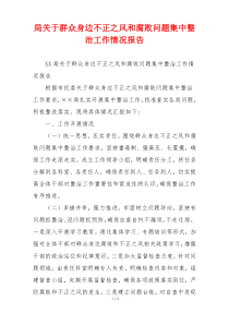 局关于群众身边不正之风和腐败问题集中整治工作情况报告