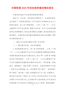 市国资委2025年法治政府建设情况报告